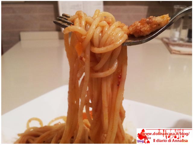 spaghetti ragu platessa forchettata