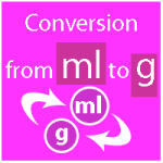 Convert milliliters into grams from ml to g