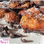 Friedcakes with chocolate drops