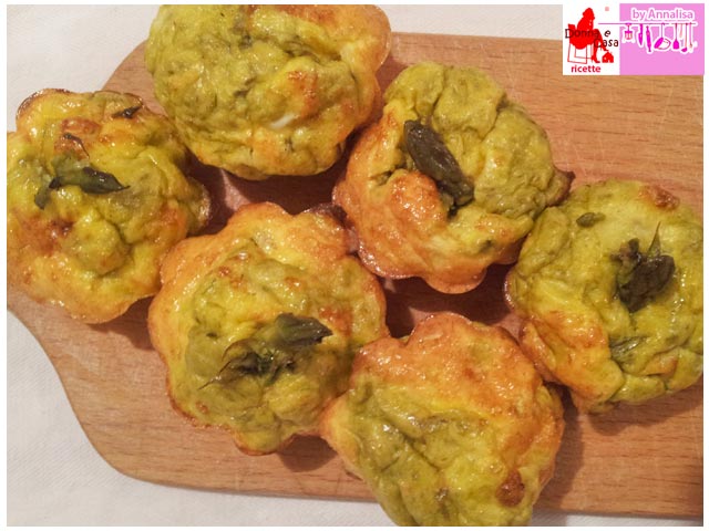 Muffin omelet with asparagus