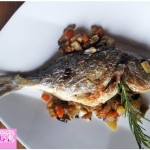 Sea bream baked with vegetables
